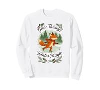 Woodland Holiday Skates Glide Through Winter Magic Sweatshirt