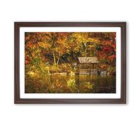 Woodland in Central Park New York by Framed Print | A2 Walnut Framed Wall Art | Ready to Hang | Modern Landscape Picture | Living Room Bedroom Lounge Office