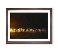 Woodland In Portugal In Abstract Modern Art Framed Print | A2 Walnut Framed Wall Art | Ready to Hang | Abstract Landscape Picture | Living Room Bedroom Lounge Office