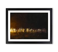 Woodland In Portugal In Abstract Modern Art Framed Print | A4 Black Framed Wall Art | Ready to Hang | Abstract Landscape Picture | Living Room Bedroom Lounge Office