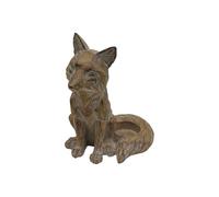 Woodland Inspired Tealight Holder Wood Effect Resin Candle Ornament Animal Shaped Decor (Fox)