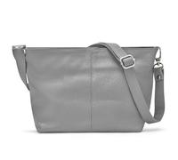 Woodland Leathers 100% Genuine Leather Italian handbags for women, Black handbag/shoulder bag with adjustable strap for ladies, Designer ladies bags with compartments (Grey)