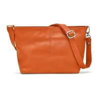 Woodland Leathers 100% Genuine Leather Italian Shoulder bag for women, Black handbag/shoulder bag with adjustable strap for ladies, Designer ladies bags with compartments (Orange)