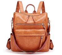 Woodland Leathers Anti-theft Back Pack Womans Ladies Backpacks Rucksack Bag For Women Shoulder convertible Backpack Handbags For Women with heavy duty zippers and waterproof lining (Tan 2)