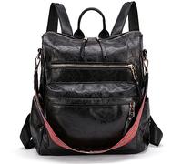 Woodland Leathers Anti-theft Back Pack Womans Ladies Backpacks Rucksack Bag For Women Shoulder convertible Backpack Handbags For Women with heavy duty zippers and waterproof lining (Leather Style 2)