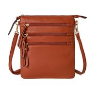 Woodland Leathers Bags For Women Faux Leather Crossbody Bag - Stylish And Versatile Cross Body Bag Women With Multiple Messenger Pockets And Gold-tone Hardware (Orange, 23x26 cm (9"x10.2"))