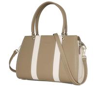 Woodland Leathers Designer Handbags For Women, Pastel Colours Shoulder Bag And Top Handle Bags With Adjustable Shoulder Strap, Durable Vegan leather, Versatile Ladies Handbags (Khaki)