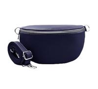 Woodland Leathers Genuine Italian Leather Shoulder Bag & Crossbody Bags for Women with 2 Straps, Leather Women's Cross-Body Bags Chest Bag Shoulder Bag Bumbags (Navy one Strap)