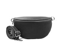 Woodland Leathers Genuine Italian Leather Shoulder Bag & Crossbody Bags for Women with 2 Straps, Leather Women's Cross-Body Bags Chest Bag Shoulder Bag Bumbags (Black one Strap)