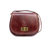 Woodland Leathers Italian Leather Cross Body Bag Women, Vera Pelle Genuine Leather Shoulder bag for Women, Designer Handbags Use as a Phone Bag or everyday Cross Body Bag Made in Italy (Brown, Small)