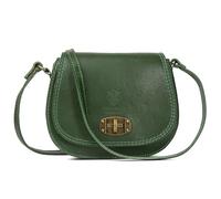Woodland Leathers Italian Leather Cross Body Bag Women, Vera Pelle Genuine Leather Shoulder bag for Women, Designer Handbags Use as a Phone Bag or everyday Cross Body Bag Made in Italy (Green, Small)