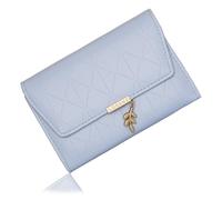 Woodland Leathers Ladies Purse, Small and Medium Purses for Women with Designed Magnet Snap and Multiple RFID Card Slots Cash and Coin Compartments (Lavender Blue, Small)