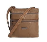 Woodland Leathers Lorenz Ladies Small Genuine Soft Leather Cross Body Shoulder Bag for Women (Tan (18x18 cm))