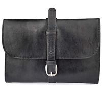 Woodland Leathers Mens Toiletry Bag and Wash Bag, Genuine Leather Large Travel Toiletry Bag for Men Scratch and Water Resistant, Woodland Hand Made and Limited Edition Wash Bag (Black)