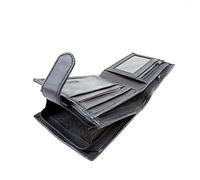 Woodland Leathers Mens Wallet, Genuine Leather RFID Blocking Credit Card Wallet with Zip Coin Pocket, Bank Note Compartment and Id Card Holder Pouch with Gift Box (Black)