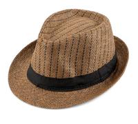Woodland Leathers Panama Fedora Trilby Straw Sun Hats for Men, Beach Sun Cap Linen Panama Hat, Foldable Panama Hat for Holidays, Smart and Casual Occasions (Beige 3)