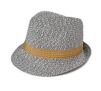 Woodland Leathers Panama Fedora Trilby Straw Sun Hats for Men, Beach Sun Cap Linen Panama Hat, Foldable Panama Hat for Holidays, Smart and Casual Occasions (Multicolour 2)