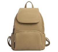 Woodland Leathers Women's Fashion Small Backpack, Womens Backpack With Anti Theft Zipper, Waterproof Faux Leather Back Pack Womens, 13" Tablet And Laptop Fashion Backpacks For Women (Khaki)