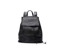 Woodland Leathers Womens Leather Black Medium Size Ruck Sack 12.0" Zip Around Top Carry Handle Adjustable Straps - One Size