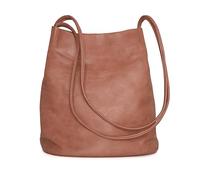 Woodland Leathers Women's Medium Size Vegan Leather Hobo Bucket Tote Handbags For Women - Elegant Black Handbag With Long Straps, Stylishly Spacious Designer Elegance bags for women