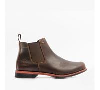 Men WOODLAND Brown Crazy Horse Leather Gusset Chelsea Boot Rubber Sole