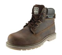 (6 UK, Brown) Woodland Mens 6 Eye Padded Utility Boots