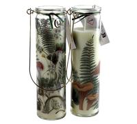 Woodland Mushroom Scented Candles 20cm Glass Jars Handles - Set of 2