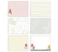 Woodland Mushroom Sticky Note Pads / 4" x 3" Whimsical Sticky Notes/Set of 6 Pads / 50 Sheets Per Pad/Trendy Gift Idea/Made in The USA