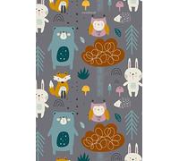 Woodland Notebook: The Woodland Bear, Bunny, Fox and Owl Cute Notebook (6 x 9) - 100 Pages