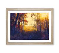 Woodland Path In Poland Painting Modern Art Framed Wall Art Print, Ready to Hang Picture for Living Room Bedroom Home Office Décor, Oak A2 (64 x 46 cm)