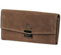 Woodland - professional waiter-wallet reinforced with extra large coin case made from soft, untreated buffalo leather in dark-brown/taupe