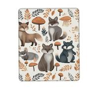 Woodland Raccoon Animals Mouse Pad with Non-Slip Rubber Base 10 x 12 inch Mouse Mat with Stitched Edge Gaming Mousepad for Wireless Mouse Computer Laptop Home Office Desk Pad