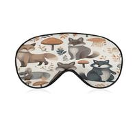 Woodland Raccoon Animals Sleep Mask for Women Men Soft Breathable Eye Masks Light Blocking Sleeping Mask for Side Sleeper Eye Cover Night Blindfold Sleep Shade Cover for Sleeping Travel Nap
