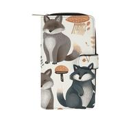 Woodland Raccoon Animals Wallet Multifunctional Wallets for Men Compact Wallet Purse Passport Bag