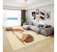 Woodland Rug for Kids - Forest Animal Rug, Nursery Cute Hedgehog Rugs for Living Room Bedroom, Washable Non Slip Soft Small Carpet, Patterned Area Rugs & Home Decor 80x150 cm