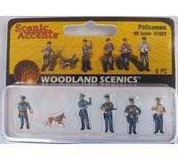 Woodland Scenics A1822 US Police Officer Police Dog Figures Track H0 HO 1:87 Policemen