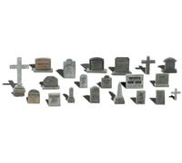 Woodland Scenics A1856 Tombstones / Graveyard Detailing Pack (Pk20 Assorted) HO