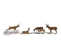 OO/HO Gauge Deers (5) Woodland scenics A1884