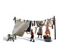 Wash Day Set with Figures for HO Scale Model Railway Dioramas Woodland Scenics