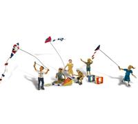 Woodland Scenics A1937 Children Playing With Kites On Windy Day HO OO Gauge