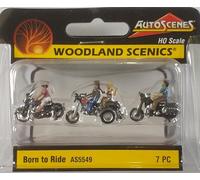 Woodland Scenics AS5549 Motorcyclist Motorcycle Trike Chopper Figures Track H0 HO 1:87