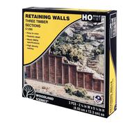 Woodland Scenics C1260 HO Timber Retaining Wall (x3) HO Gauge Railway