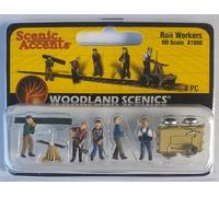 Woodland Scenics HO Scale Scenic Accents Figures/People Rail Workers/Handcar (5) by Woodland Scenics