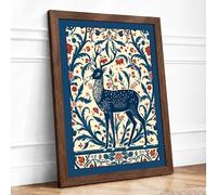 Woodland Silhouette Boho Framed Wall Art Print A1 (84.1×59.4cm) Walnut, Wall Decor for Living Room, Bedroom, Office & Home, Ready to Hang, Art Gift