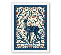 Woodland Silhouette Boho Framed Wall Art Print A1 (84.1×59.4cm) White, Wall Decor for Living Room, Bedroom, Office & Home, Ready to Hang, Art Gift