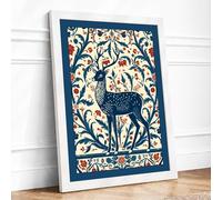 Woodland Silhouette Boho Framed Wall Art Print A2 (59.4×42cm) White, Wall Decor for Living Room, Bedroom, Office & Home, Ready to Hang, Art Gift