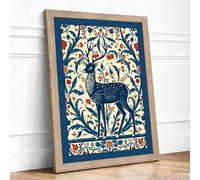 Woodland Silhouette Boho Framed Wall Art Print A3 (42×29.7cm) Oak, Wall Decor for Living Room, Bedroom, Office & Home, Ready to Hang, Art Gift