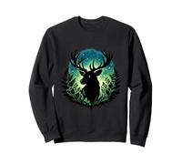 Woodland Stag Nature Forest Botanical Art Cottagecore Deer Sweatshirt