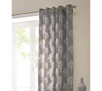 Fusion - Woodland Trees - 100% Cotton Pair of Eyelet Curtains - 90" Width x 90" Drop (229 x 229cm) in Charcoal
