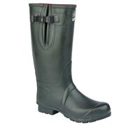 Woodland 3mm NEOPRENE Gusset Thermal Lined Wellingtons - Dark Olive Green Rubber, Mens UK 4 / EU 38